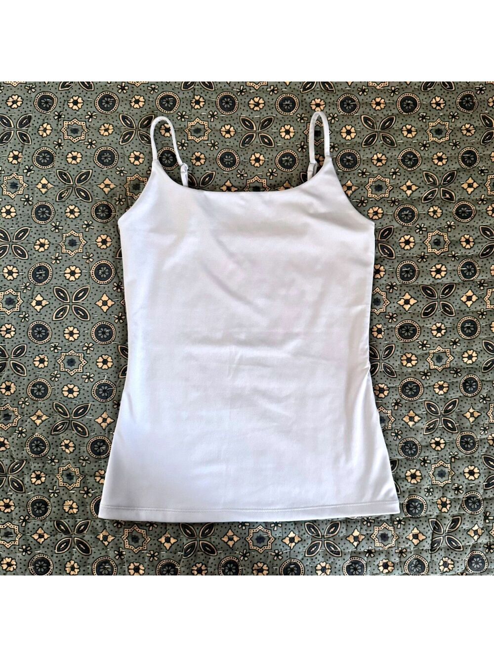 Classic light blue camisole adjustable strap stretch tank top
